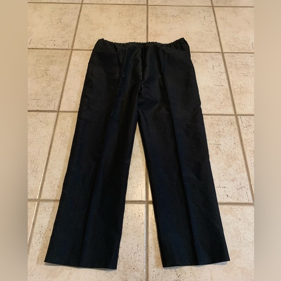Vintage Black High Waisted Wide Leg Pants with Elastic Waist - Size M/L - Picture 5 of 7